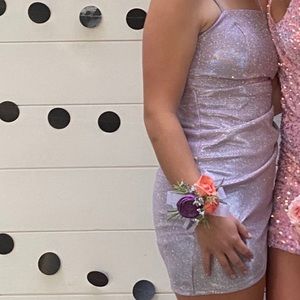 Purple shinny homecoming dress